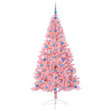 Albero di Natale artificiale con luci integrate Rosa 210 cm PVC
