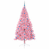 Albero di Natale artificiale con luci integrate Rosa 210 cm PVC