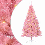 Albero di Natale artificiale con luci integrate Rosa 240 cm PVC