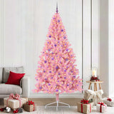 Albero di Natale artificiale con luci integrate Rosa 240 cm PVC