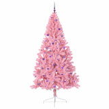 Albero di Natale artificiale con luci integrate Rosa 240 cm PVC