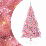 Albero di Natale artificiale con luci integrate Rosa 240 cm PVC