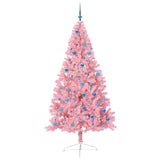 Albero di Natale artificiale con luci integrate Rosa 240 cm PVC