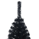 Albero di Natale artificiale con luci integrate Nero 120 cm PVC