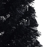 Albero di Natale artificiale con luci integrate Nero 120 cm PVC