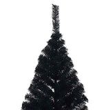 Albero di Natale artificiale con luci integrate Nero 180 cm PVC