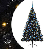 Albero di Natale artificiale con luci integrate Nero 180 cm PVC