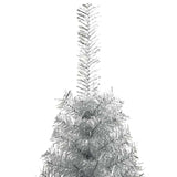 Albero di Natale artificiale con luci integrate Argento 120 cm