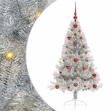 Albero di Natale artificiale con luci integrate Argento 120 cm