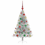 Albero di Natale artificiale con luci integrate Argento 120 cm