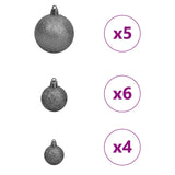 Albero di Natale artificiale con luci integrate Argento 150 cm