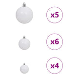 Albero di Natale artificiale con luci integrate Argento 150 cm