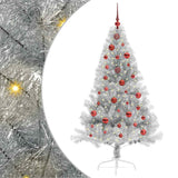 Albero di Natale artificiale con luci integrate Argento 150 cm