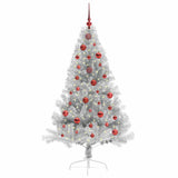 Albero di Natale artificiale con luci integrate Argento 150 cm