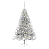 Albero di Natale artificiale con luci integrate Argento 150 cm