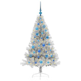 Albero di Natale artificiale con luci integrate Argento 150 cm
