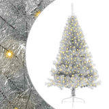 Albero di Natale artificiale con luci integrate Argento 180 cm