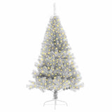 Albero di Natale artificiale con luci integrate Argento 180 cm