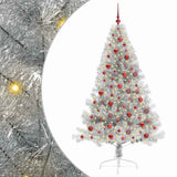 Albero di Natale artificiale con luci integrate Argento 180 cm