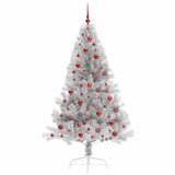 Albero di Natale artificiale con luci integrate Argento 180 cm