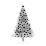 Albero di Natale artificiale con luci integrate Argento 180 cm