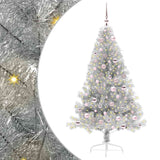 Albero di Natale artificiale con luci integrate Argento 180 cm