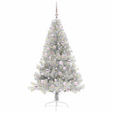 Albero di Natale artificiale con luci integrate Argento 180 cm