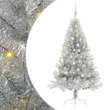 Albero di Natale artificiale con luci integrate Argento 180 cm