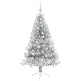 Albero di Natale artificiale con luci integrate Argento 180 cm