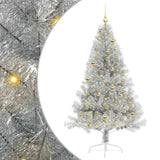 Albero di Natale artificiale con luci integrate Argento 180 cm