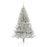 Albero di Natale artificiale con luci integrate Argento 180 cm