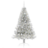 Albero di Natale artificiale con luci integrate Argento 180 cm