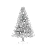 Albero di Natale artificiale con luci integrate Argento 180 cm