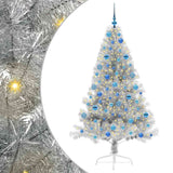 Albero di Natale artificiale con luci integrate Argento 180 cm