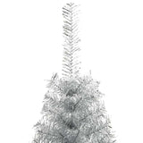 Albero di Natale artificiale con luci integrate Argento 210 cm