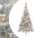 Albero di Natale artificiale con luci integrate Argento 210 cm