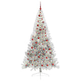 Albero di Natale artificiale con luci integrate Argento 210 cm