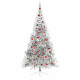 Albero di Natale artificiale con luci integrate Argento 210 cm