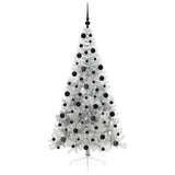 Albero di Natale artificiale con luci integrate Argento 210 cm