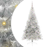 Albero di Natale artificiale con luci integrate Argento 210 cm