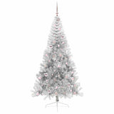 Albero di Natale artificiale con luci integrate Argento 210 cm