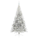 Albero di Natale artificiale con luci integrate Argento 210 cm