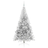 Albero di Natale artificiale con luci integrate Argento 210 cm