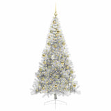 Albero di Natale artificiale con luci integrate Argento 210 cm