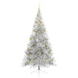 Albero di Natale artificiale con luci integrate Argento 210 cm