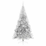 Albero di Natale artificiale con luci integrate Argento 210 cm