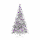 Albero di Natale artificiale con luci integrate Argento 210 cm
