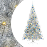 Albero di Natale artificiale con luci integrate Argento 210 cm