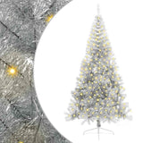 Albero di Natale artificiale con luci integrate Argento 240 cm