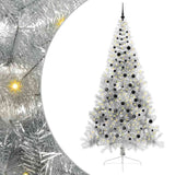 Albero di Natale artificiale con luci integrate Argento 240 cm